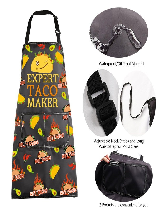 MBMSO Taco Apron with Pockets Taco Gifts for Expert Taco Maker Chef Apron Taco Bell Gifts for Taco Lovers Taco Tuesday Apron (Taco Maker Apron-b) - Image 5