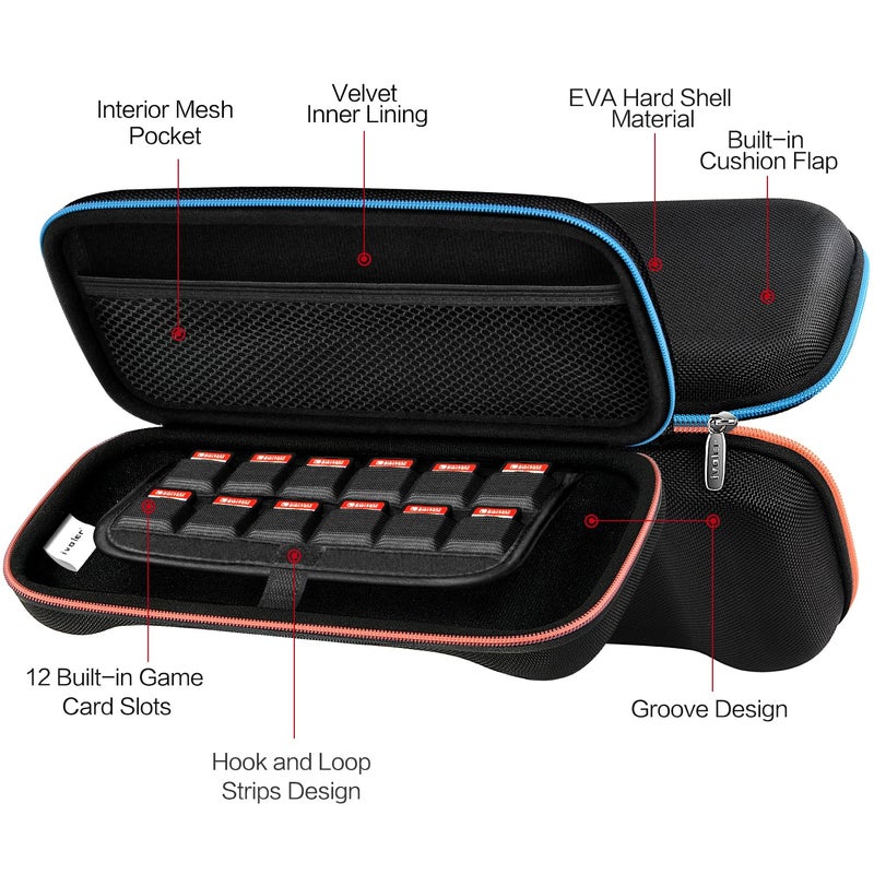 ivoler Carrying Case for Nintendo Switch 2 Model(2025), Portable Hard Shell Pouch Carrying Travel Game Bag for Nintendo Switch 2 Accessories Holds 12 Game Cartridge (Black) - Image 4
