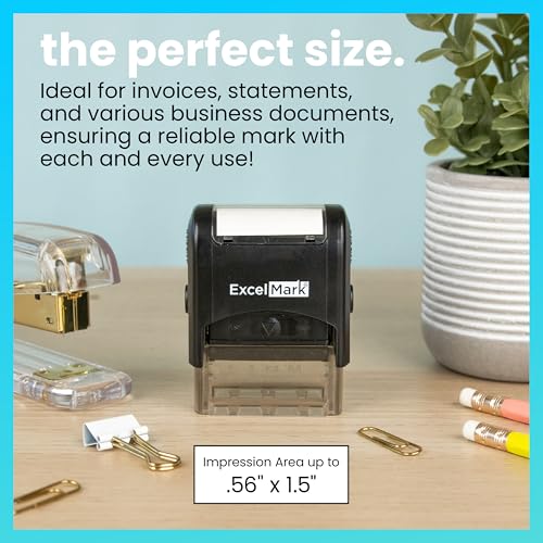 ExcelMark for Deposit ONLY - A1539 Self Inking Rubber Bank Stamp - Blue Ink - Image 2