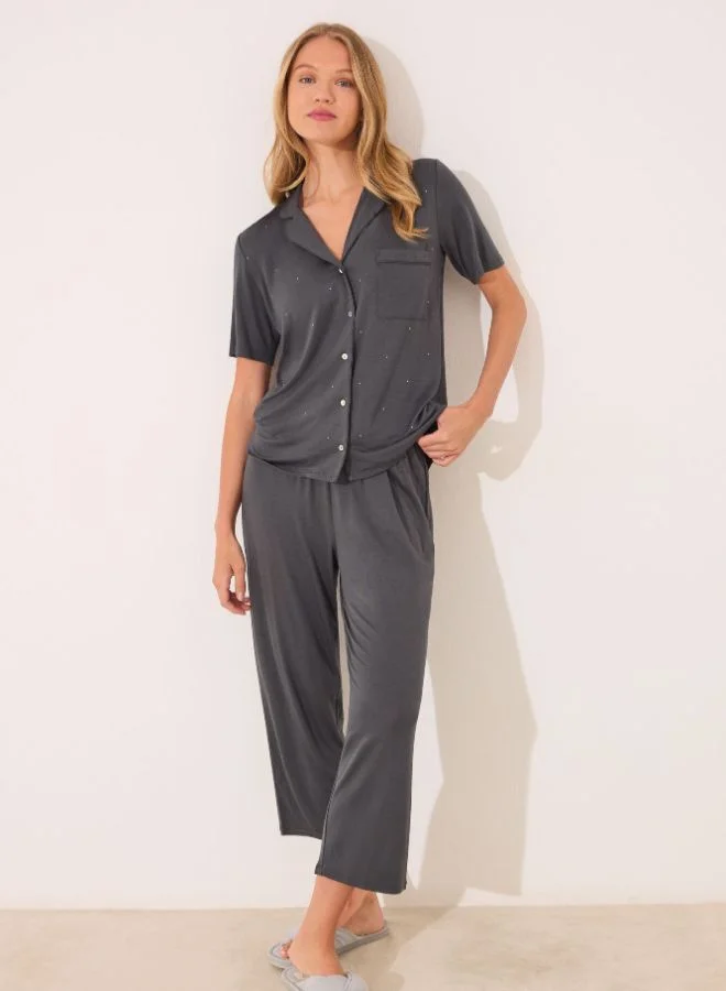 women'secret Gray Viscose Capri Classic Pyjamas