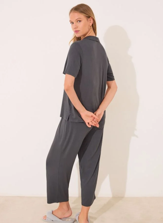 women'secret Gray Viscose Capri Classic Pyjamas