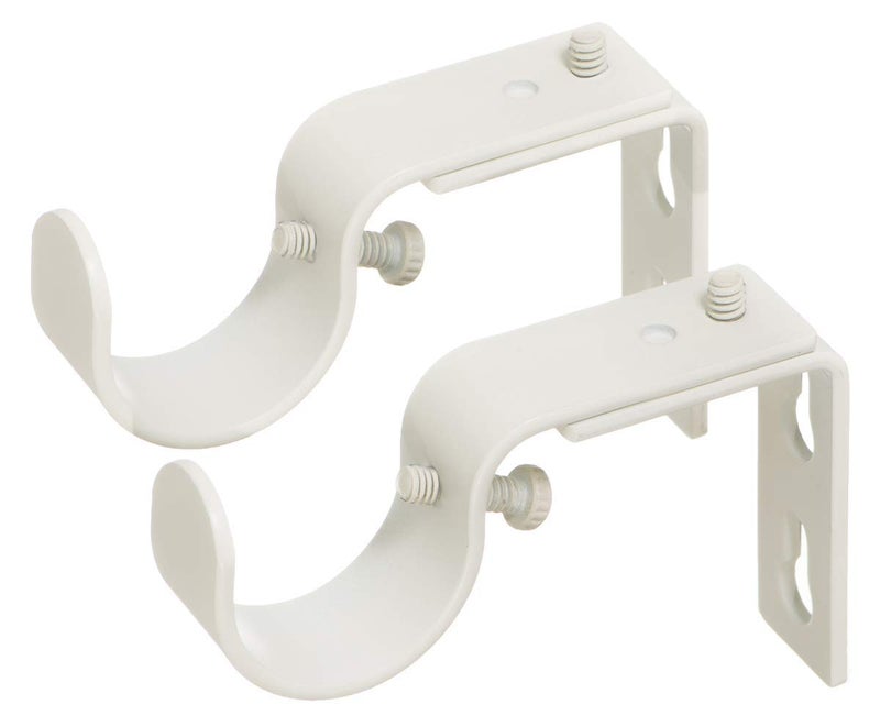 Ivilon Ivilon Short Projection Brackets for Curtain Rods  for 1 or 1 18 Inch Rods Set of 2  Ivory 