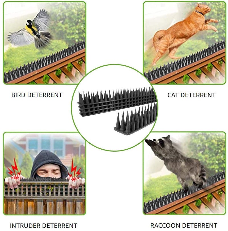 SPIKEZONE - Anti Bird Spikes, Plastic Deterrent Spikes for Cat, Birds, Pigeons Strips for Indoor and Outdoor, Wall, Fence, Roof (10 Pcs Pack, Black) - Image 3