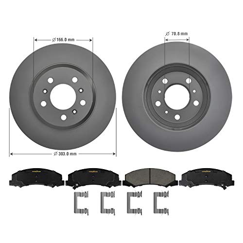Goodyear Anti Ox Polished Front Brake Kits Rotors & Ceramic Pads For Buick,Chevrolet & More PRK45668F - Image 2