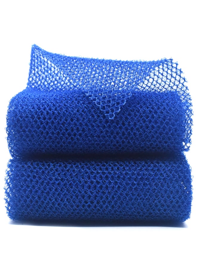 SuperJpsor 2 Piece African Exfoliating Net for Body African Net Sponge African Wash Net African Shower Net African Bath Sponge Scrubbing Rag Net Exfoliation African Body Scrubber Blue - Image 3