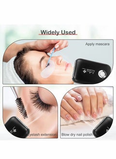 Y&D USB Mini Fan, Eyelashes Fan Bladeless Rechargeable Portable Cooling Handheld Eyelash dryer Air Conditioning Blower for Extension Supplies, Black  - Image 3