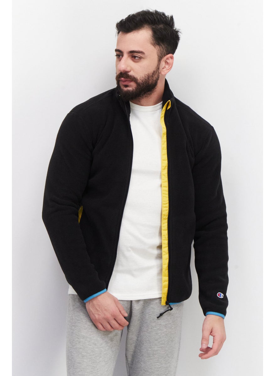 Champion Men Sportswear Fit High Neck Long Sleeve Full Zipper Jacket, Black  - Image 1