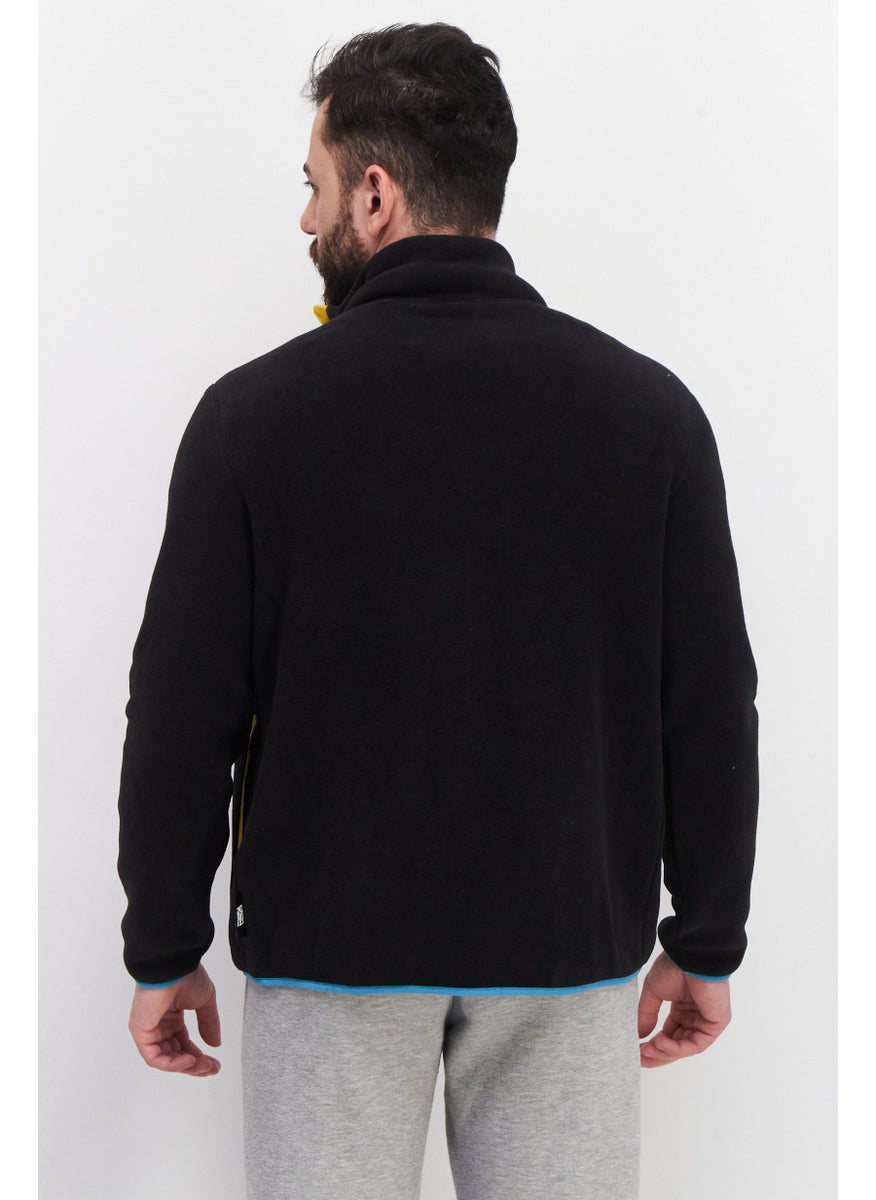 Champion Men Sportswear Fit High Neck Long Sleeve Full Zipper Jacket, Black  - Image 2