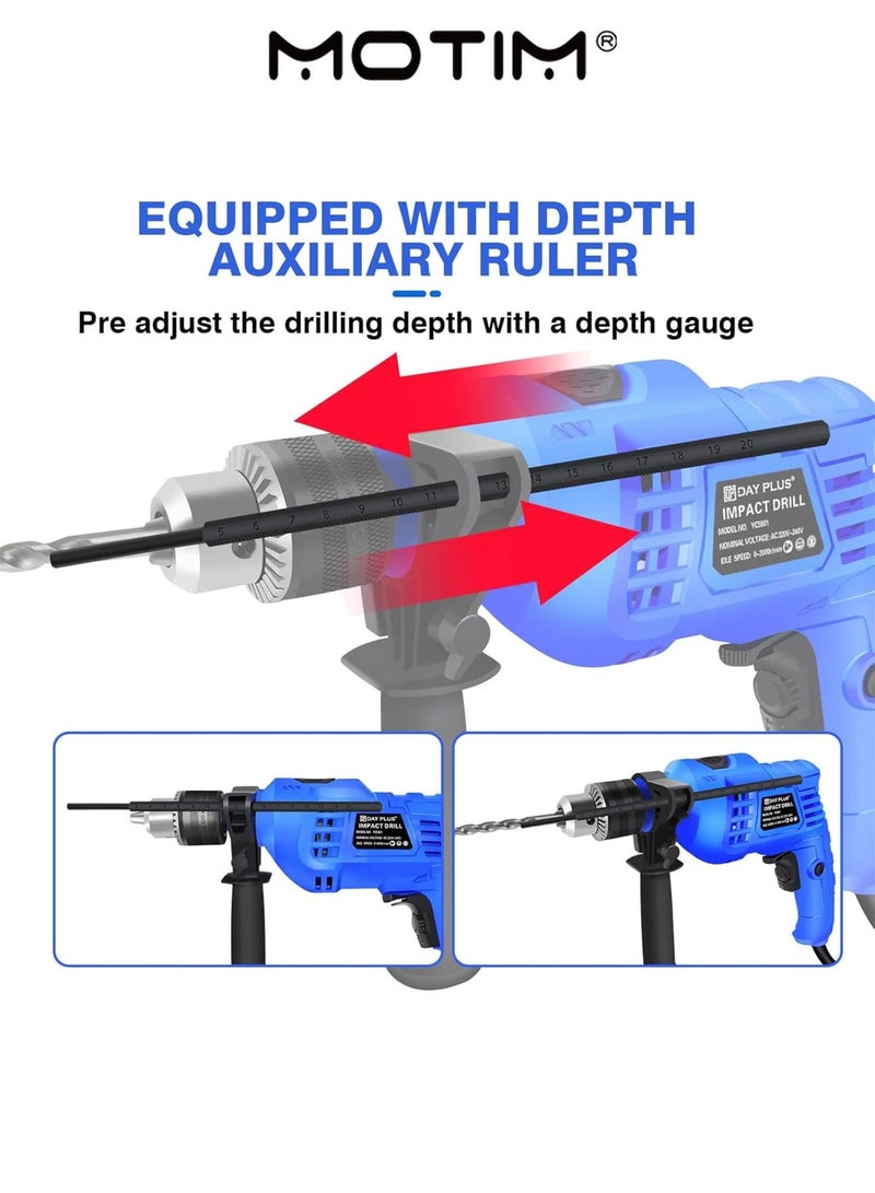 موتيم مثقاب المطرقة للمنزل الخشب الخرسانة الصلب الحجر الكهربائية قواطع 3000 دورة في الدقيقة سرعة متغيرة مع مثقاب 5/6 / 8 مم مثقاب قوي متغير السرعة لإزالة بلاط الحفر - Image 4