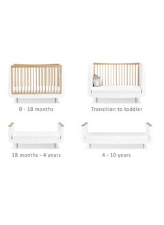 Snuz Kot Skandi Cot Bed For Infant And Baby/Kids/Toddler, Easily Convert To Toddler Bed, Made of Sustainably Sourced Wood, Suitable From 0 To 10 Years (W72 X L133Cm X H89Cm) - Natural  - Image 3