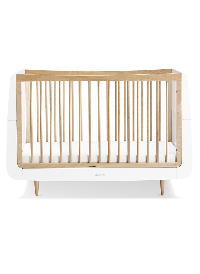 Snuz سرير المهد القابل للتحويل Snuzkot Skandi - طبيعي بأبعاد 120 × 81 × 25.5 سم مناسب من 0 إلى 10 سنوات مع مجموعة ملحقات  - Image 1