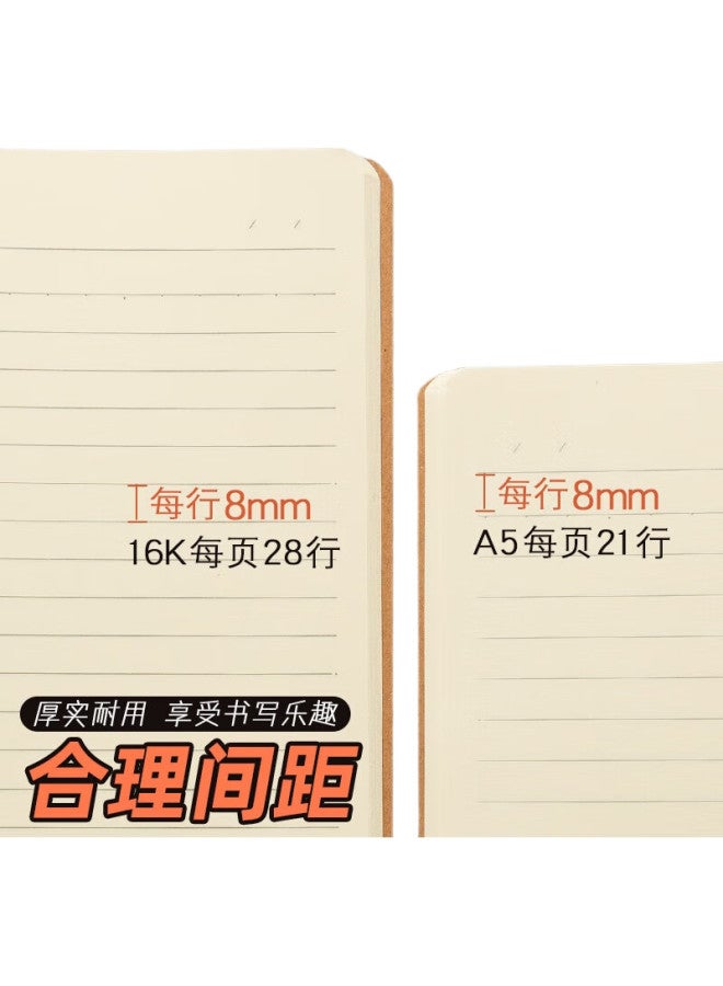 M.G [Lowest Price Online] M&G Stationery A5 Thick Kraft Paper Stitched Notebook, 60 Sheets Office Memo Pad, Meeting Record Book, Diary, 6 Books Apyfb77C - Image 1