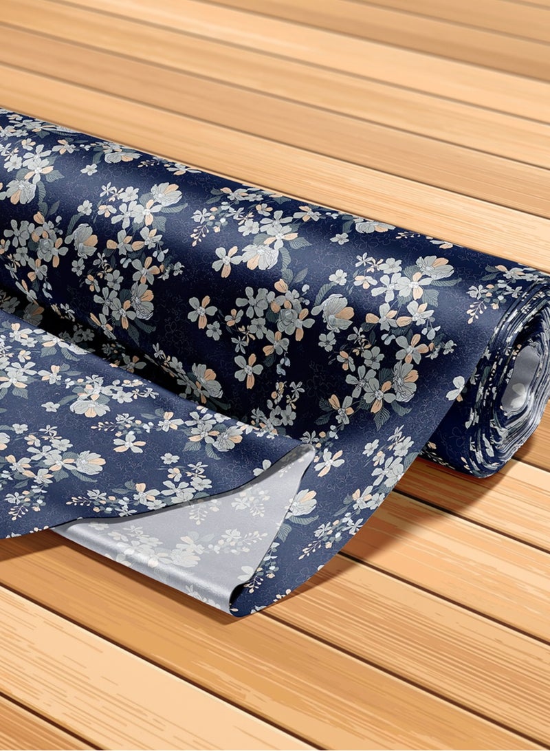 Vellato Al Lail Aramny Silk Fabric By The Yard Navy, Peach Floral Design Jalabiya Makhweer Dressmaking 58 Inches Width - Image 5