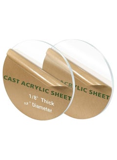 SMARTPOINTS Round Plexiglass Sheet, 2 Pieces 12 Inch Diameter Clear Acrylic Circle, Round Cake Disk Acrylic Sheet, Plexiglass Table Top, Round Acrylic Backdrop, 1/8”Thick  - Image 1