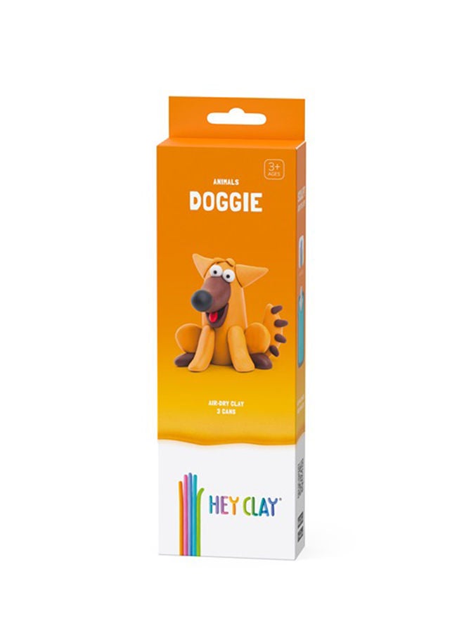 HEY CLAY DIY Doggie Plastic Creative Modelling Air-Dry Clay For Kids 3 Cans - Image 1