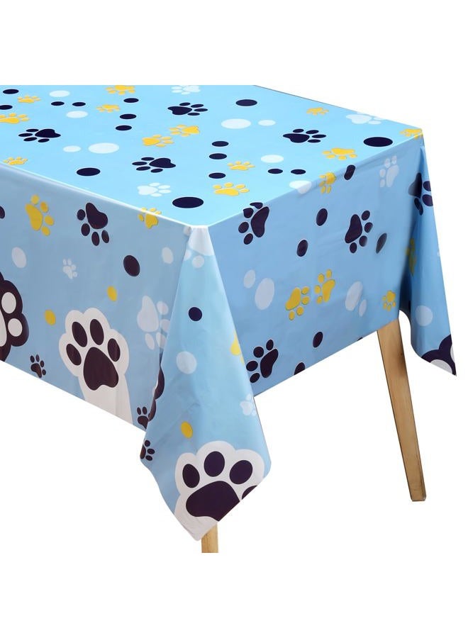 zapbampow Cute Blue Paw Birthday Party Supplies Serves 20 Guests, 161CT Blue&Orange Dog Paw Print Party Dinnerware Dcorations, Pretty Puppy Plate, Tablecloth, Napkin, Cup for Birthday, Kids'Party, Baby Shower - Image 5