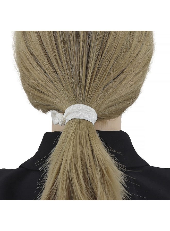 manipepe 50 Pack Solid Color Knotted Hair Ties - No Crease Hair Ponytail Elastics for Women and Girls (beige) - Image 2