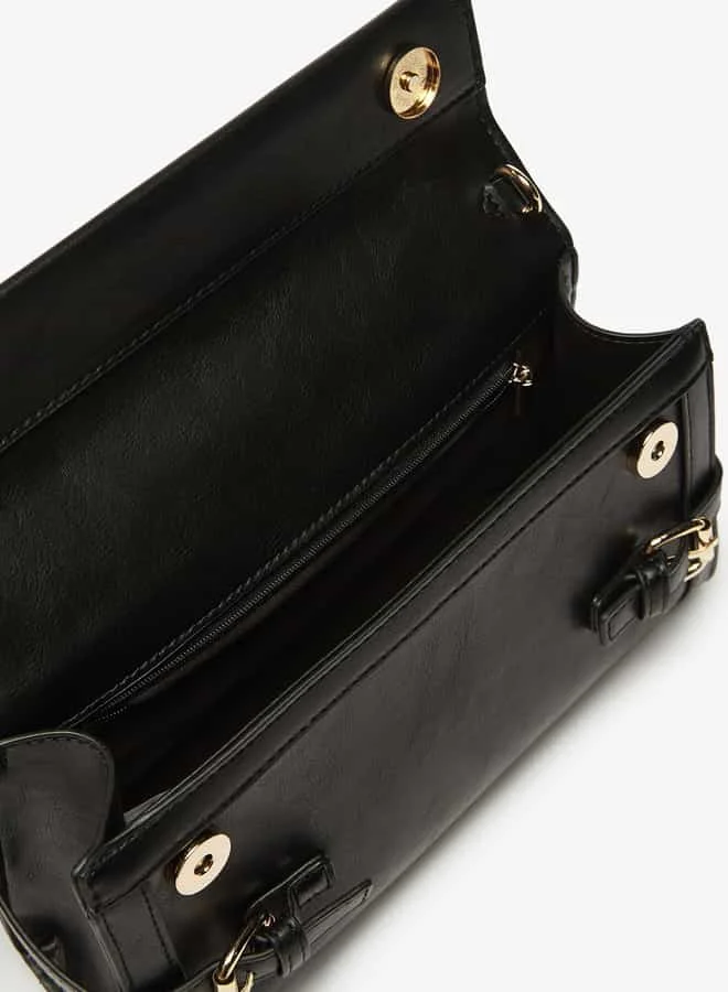 فلورا بيلا من شو إكسبرس Women Solid Satchel Bag with Buckle Accent and Detachable Strap