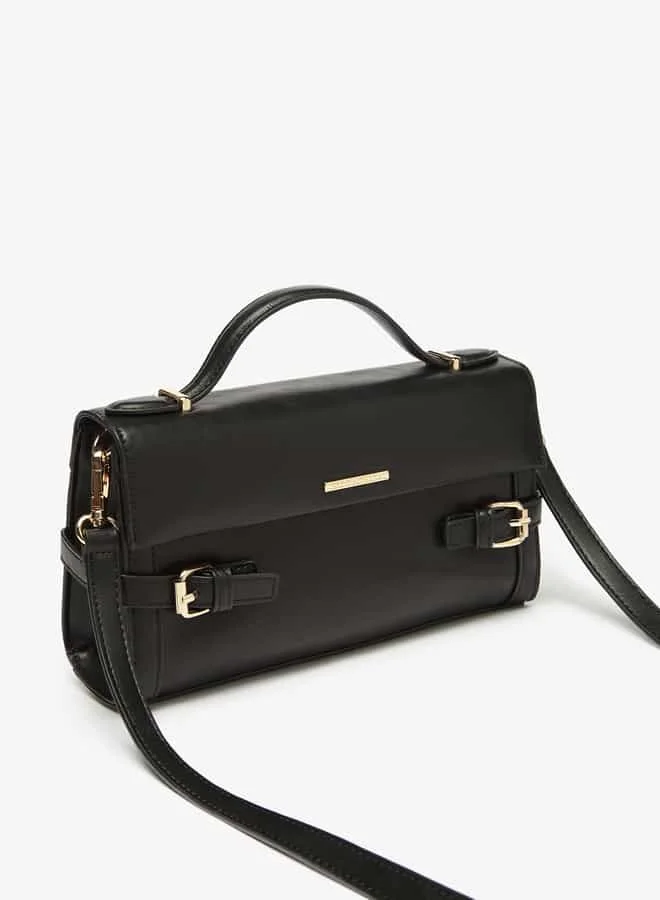فلورا بيلا من شو إكسبرس Women Solid Satchel Bag with Buckle Accent and Detachable Strap