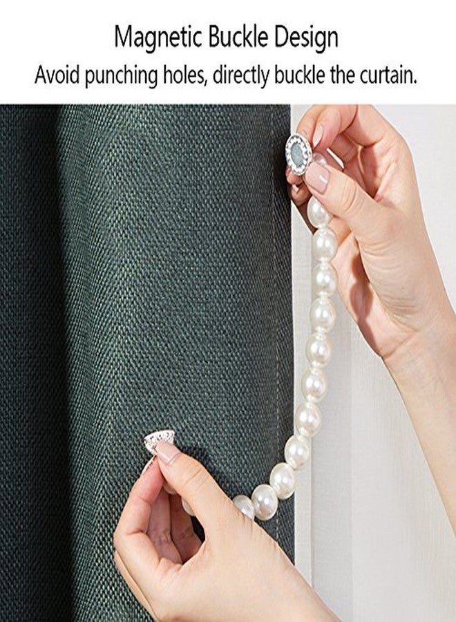 تينتون لايف® زوج واحد من ربطات الستائر المغناطيسية الأنيقة المصنوعة من مادة ABS اللؤلؤية (أبيض، 20.86 بوصة) - Image 4