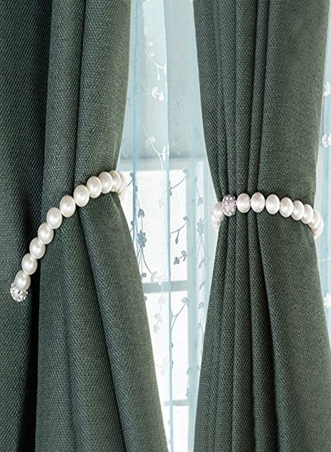 تينتون لايف® زوج واحد من ربطات الستائر المغناطيسية الأنيقة المصنوعة من مادة ABS اللؤلؤية (أبيض، 20.86 بوصة) - Image 2