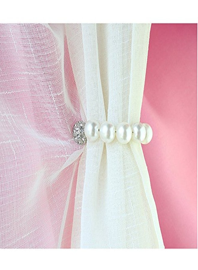 تينتون لايف® زوج واحد من ربطات الستائر المغناطيسية الأنيقة المصنوعة من مادة ABS اللؤلؤية (أبيض، 20.86 بوصة) - Image 3