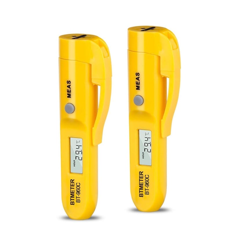 BTMETER Digital Infrared Thermometer with Pocket Clip  Instant Read Thermometer NonContact Compact Temperature Tester for Meat Candy Cooking Food Grill Kitchen BBQ Candy Water2PACKNOT for Human Temp