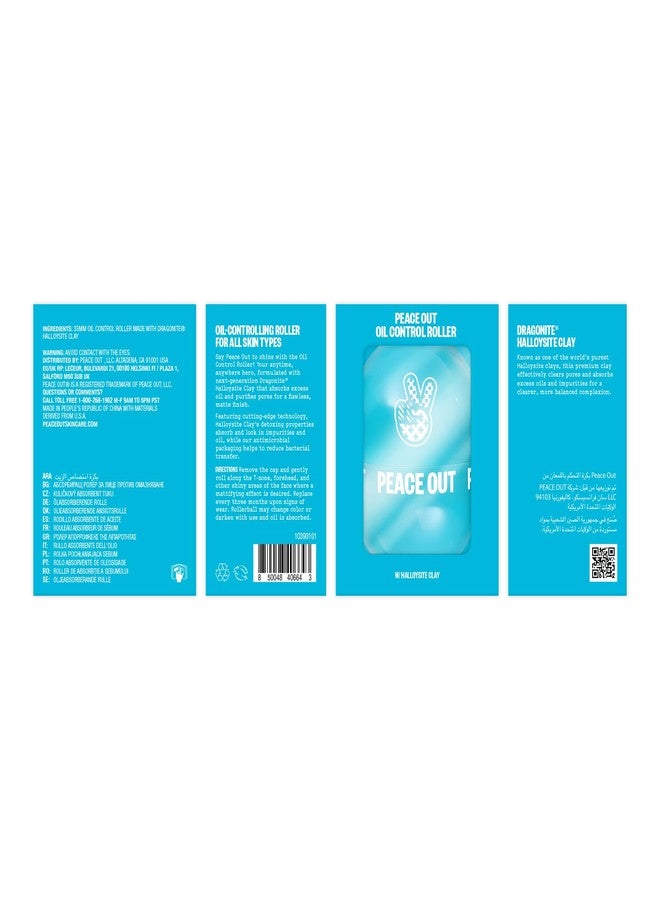 PEACE OUT Skincare Instant Oil Control Roller for Face, On-the-Go Oil Absorbing Shine Control with Halloysite Clay - Image 2