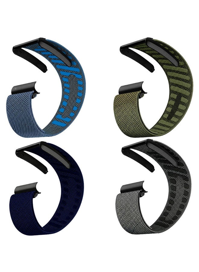 CATANES 4 PACK Woven Nylon Strap Compatible with Whoop 5.0, Adjustable Stretch Sport Band Replacement with Secure Quick-Clip Hardware, Breathable Athletic Wristband for Men and Women - Multicolor B - Image 2