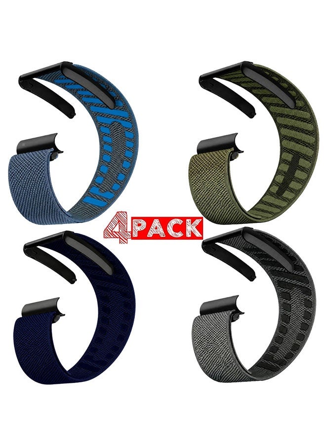 CATANES 4 PACK Woven Nylon Strap Compatible with Whoop 5.0, Adjustable Stretch Sport Band Replacement with Secure Quick-Clip Hardware, Breathable Athletic Wristband for Men and Women - Multicolor B - Image 3