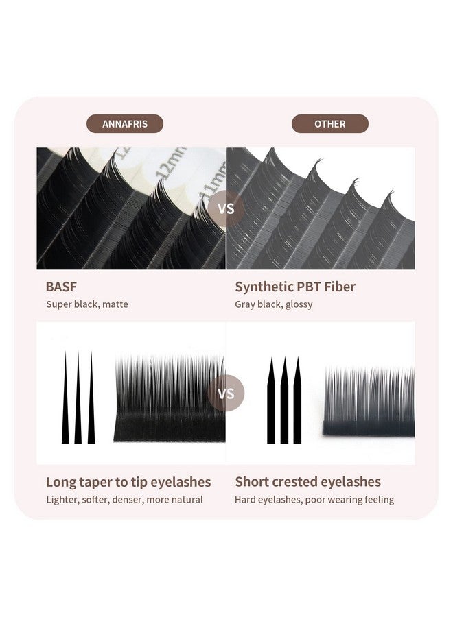 ANNAFRIS L/L+/Lc/Ld/Lu(M) Curl Individual Eyelash Extension Natural Synthetic Mink Matte Black False Lashes Extension Faux Cils Maquillage (L Curl 0.07 815Mm Mix) - Image 5