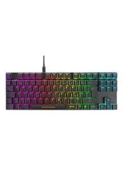 Deltaco Mechanical RGB Gaming Keyboard, OUTEMU Brown Switches, Low profile keys, Backlit Tenkeyless Gaming Keyboard, UK Layout, Black