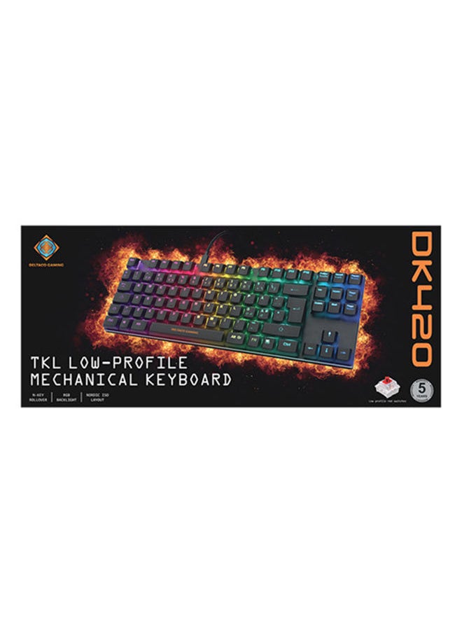DELTACO - Deltaco Mechanical RGB Gaming Keyboard, OUTEMU Brown Switches, Low profile keys, Backlit Tenkeyless Gaming Keyboard, UK Layout, Black - Image 1