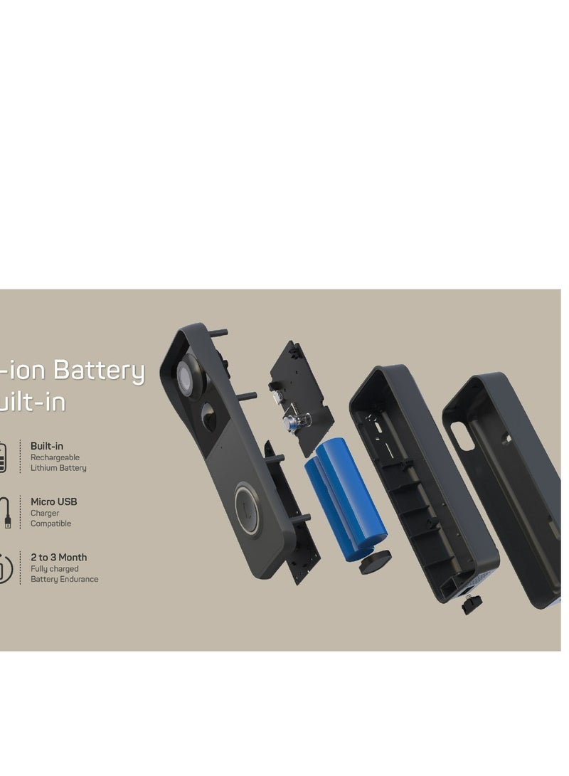 ANRAN Smart Wireless Video Doorbell, Minimalist Design, Built in Li-ion Battery, IP65 Rates Weatherproof, 2 way Audio and Live Stream, Easy to Install and Use - Image 4