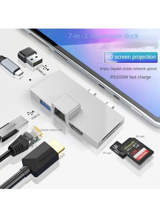 Surface Pro 9/8/X Docking Station, 7-in-1 USB-C Hub with 4K HDMI, 1000M Ethernet LAN, SD/TF Card Reader, 2 USB 3.0 USB C(Data) - Specifically Designed Expansion Hub for Surface Pro 9 8 X - Image 4