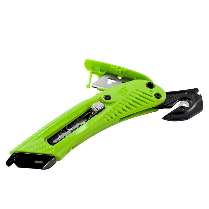 قاطع الأمان Pacific Handy Cutter S5R، سكين متعددة الاستخدامات قابلة للسحب لليد اليمنى وقاطع أفلام مريح، مقسم شريط بدون شفرة، واقي فولاذ��، حماية السلامة والأضرار، قطع في المستودع والمتجر - Image 2