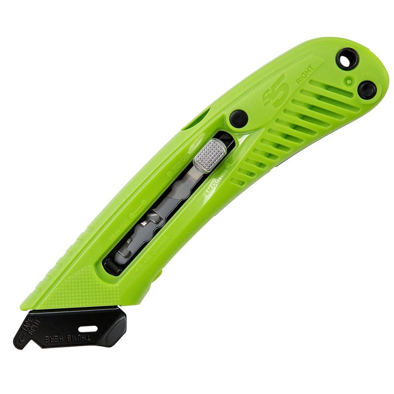 قاطع الأمان Pacific Handy Cutter S5R، سكين متعددة الاستخدامات قابلة للسحب لليد اليمنى وقاطع أفلام مريح، مقسم شريط بدون شفرة، واقي فولاذ��، حماية السلامة والأضرار، قطع في المستودع والمتجر - Image 1