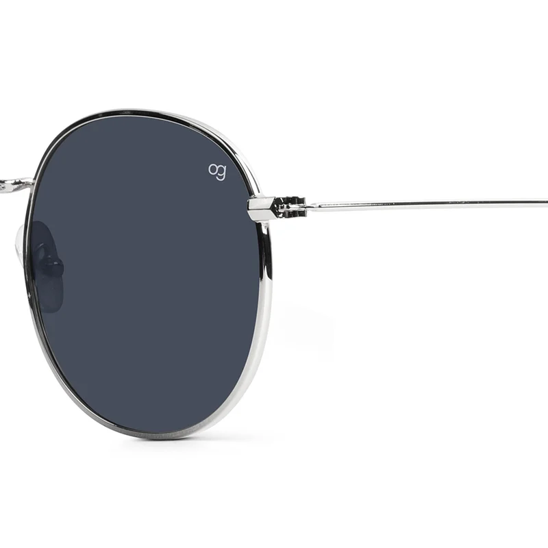 Woggles Silver Polarized Round Sunglasses