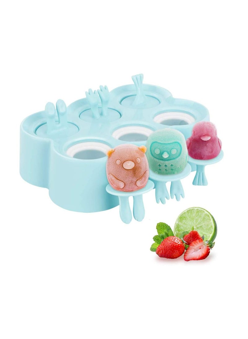 Popsicle Maker Kids Cartoon Ice Cream Maker 6 Piece Food Grade Silicone Mold with Sticks Easy Release and Clean  - Image 1