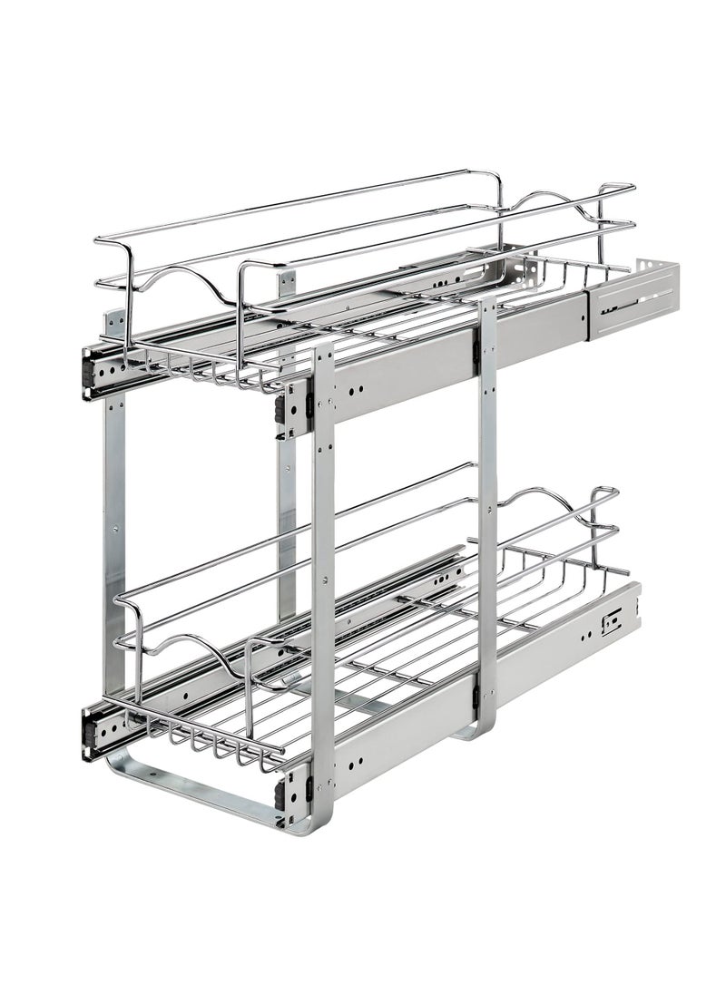 Rev-A-Shelf RevAShelf 2Tier Kitchen Cabinet Pullout Shelf and Drawer Organizer Slide Out Pantry Storage Basket in Multiple Sizes 9 x 22 In 5WB20922CR1 