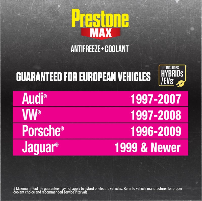 Prestone بريستون AF6410 MAX سائل تبريد مضاد للتجمد الأصلي: يورو وردي، 50/50 جاهز للاستخدام، 1 جالون، عبوة من 6 - Image 3