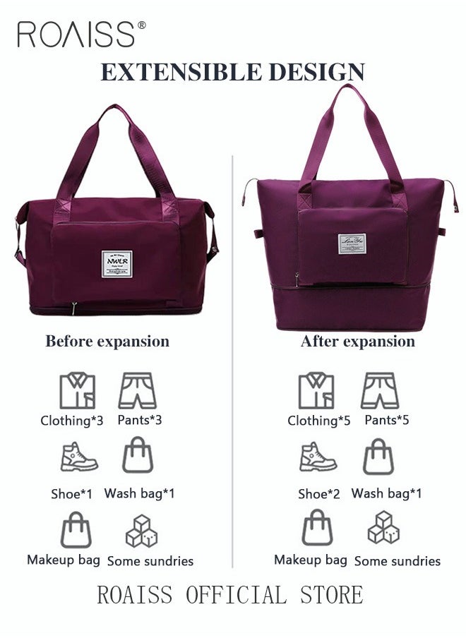 roaiss Women Foldable Travel Bag Short Trip Handbag with Large Capacity Perfect for Travel Maternity and Business Ideal for Storing and Organizing Luggage and Gym Essentials  - Image 3