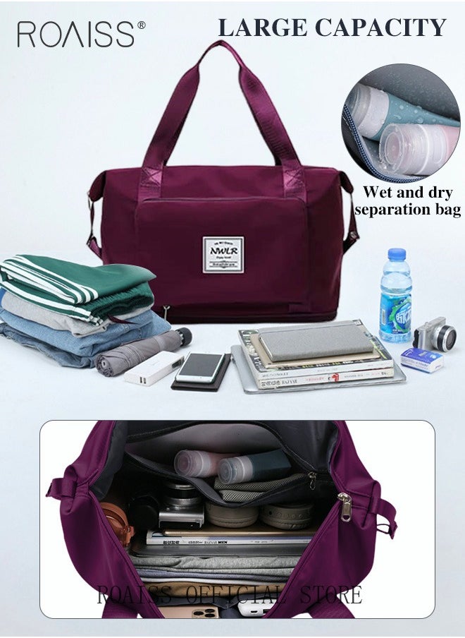 roaiss Women Foldable Travel Bag Short Trip Handbag with Large Capacity Perfect for Travel Maternity and Business Ideal for Storing and Organizing Luggage and Gym Essentials  - Image 5