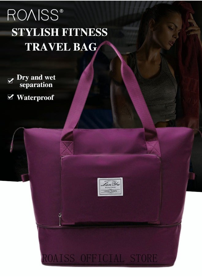roaiss Women Foldable Travel Bag Short Trip Handbag with Large Capacity Perfect for Travel Maternity and Business Ideal for Storing and Organizing Luggage and Gym Essentials  - Image 4