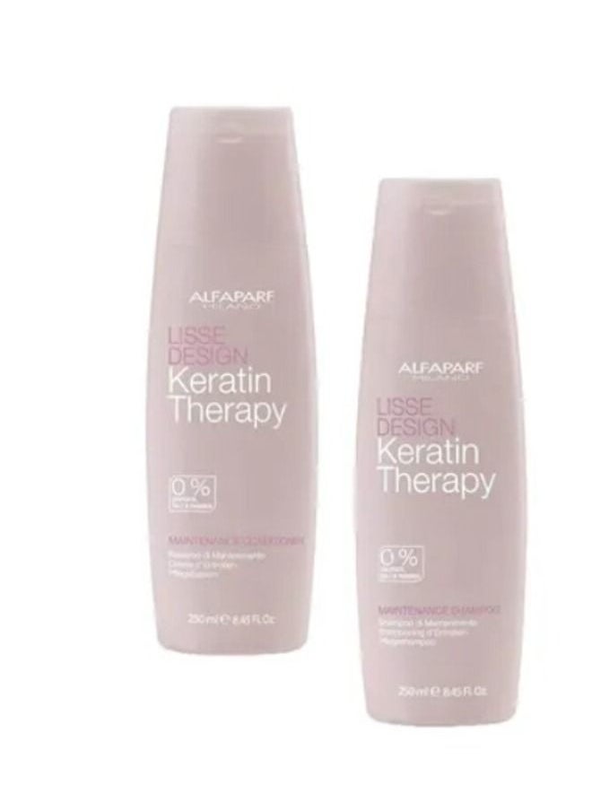ALFAPARF MILANO Keratin Therapy Shampoo and Conditioner Set 250ml  - Image 1