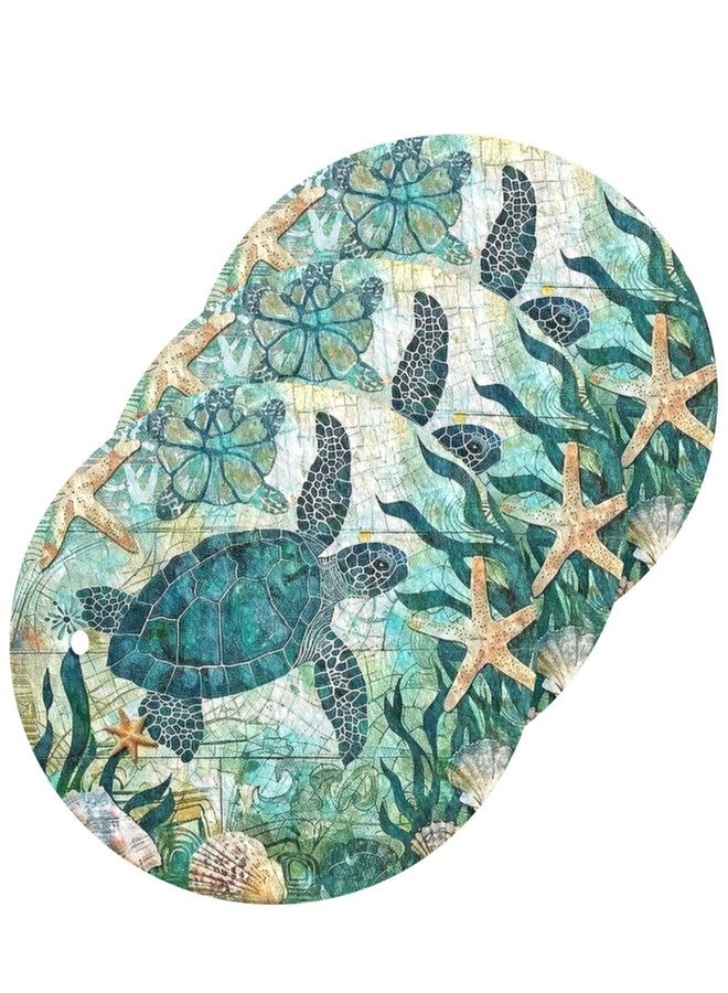 Ceiurey Sea Turtle Nautical Theme Scrub Sponges Expanding Coastal Starfish Shell Kitchen Cleaning Sponge Washing Dishes Non-Scratch Compressed Sponges Foam Compostable Pop up Sponges 3 Pieces - Image 1