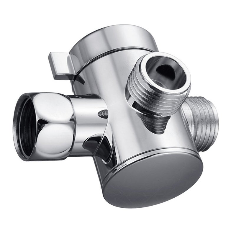 3-Way Shower Diverter Valve Silver Type 2: Durable Solid Premium ABS Construction - Easy Angle Installation With Wrench: G1/2 Connector for Bathroom Shower System Replacement, RV, Faucet Attachments - Image 1