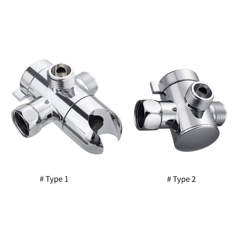 3-Way Shower Diverter Valve Silver Type 2: Durable Solid Premium ABS Construction - Easy Angle Installation With Wrench: G1/2 Connector for Bathroom Shower System Replacement, RV, Faucet Attachments - Image 5