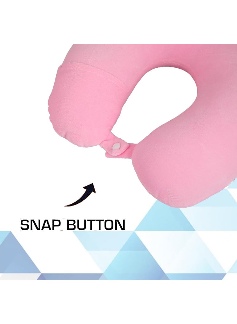 Ashtron Ashtron Neck Pillow for Travel Accessories Neck Pillow for Neck Pain Pink Round Car Neck Rest Car Pillow Flight and Train Accessory Pillow for Neck Pain Relief Neck Pillow for Sleeping  - Image 5