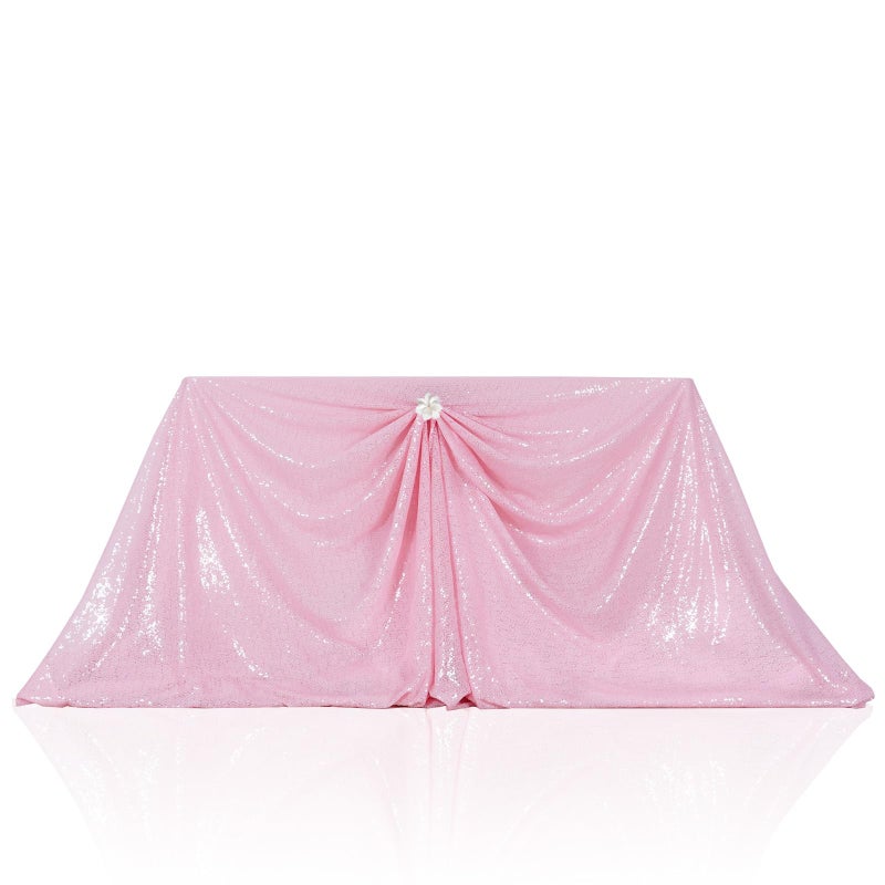 PartyDelight Pink Sequin Tablecloth Sparkly Table Cloth Rectangular 60x102